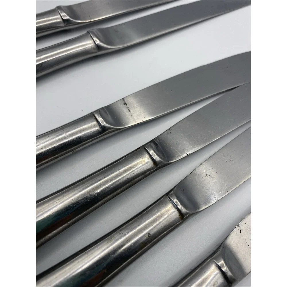 Vintage Set Of 6 Rogers Co. Stainless Pistol‎ 2 Steak Knives & 4 Butter